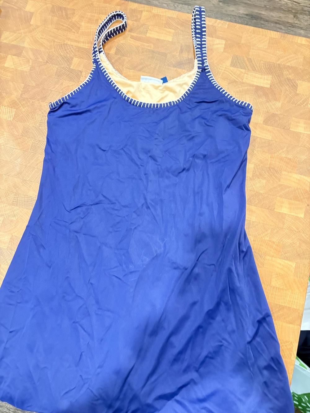 Cabana Life Royal Blue Sleeveless swimsuit dress with Contrast Trim